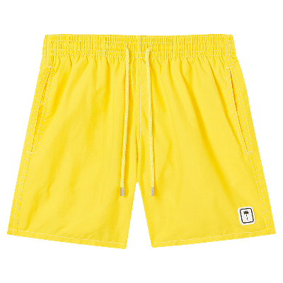 Pre-owned Palm Angels X Vilebrequin Logo Patch Swim Trunks 'yellow'