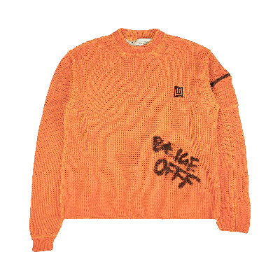 Pre-owned Off-white Ribbed Graffiti Sweater 'orange'