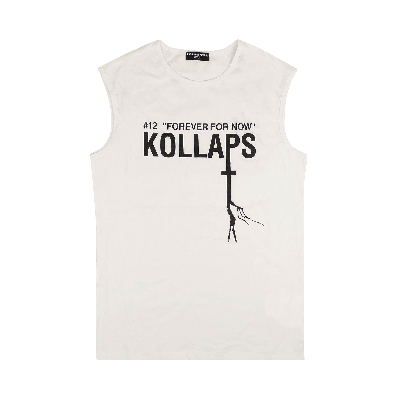 Pre-owned Raf Simons Sleeveless Slim Fit Kollaps Print Tank Top 'white'