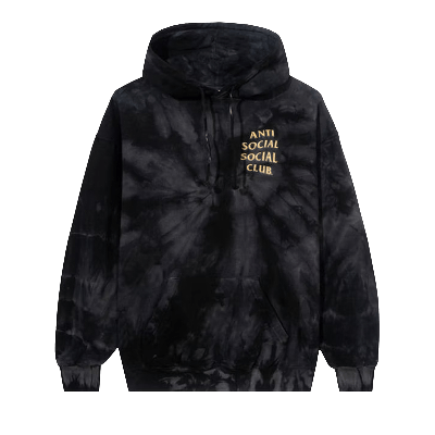 Pre-owned Anti Social Social Club Effectionate Hoodie 'black Tie Dye'
