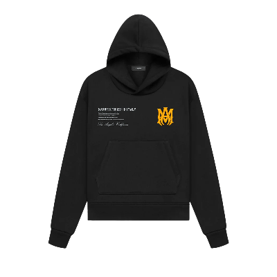 Pre-owned Amiri Military Specs Stencil Hoodie 'black'