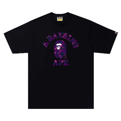 Pre-owned Bape Color Camo A College Tee 'black/purple'