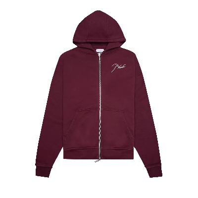 Pre-owned Rhude Zip Up Hoodie 'maroon' In Red