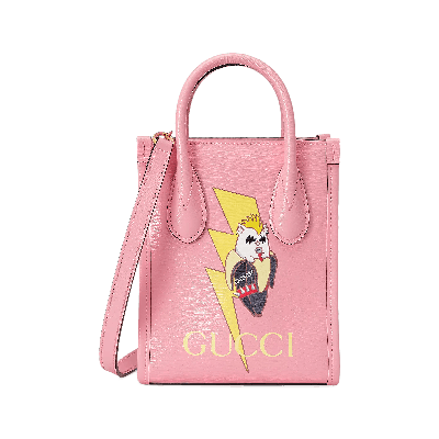 Pre-owned Gucci Bananya Print Mini Tote Bag 'light Pink'