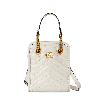 Pre-owned Gucci Gg Marmont Matelassé Mini Bag 'white'