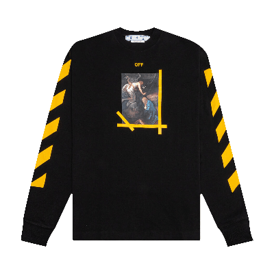 Pre-owned Off-white Diagonal Arrow Caravaggio Skate Long-sleeve Tee 'black/white'