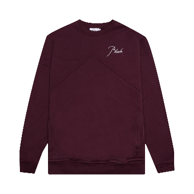 Pre-owned Rhude Crewneck 'bordeaux' In Brown