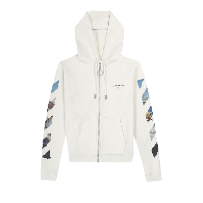 Pre-owned Off-white Diag Multicolour Zipped Hoodie 'white'