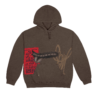 Pre-owned Cactus Jack By Travis Scott Kids'  Grin Hoodie 'brown'