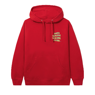 Pre-owned Anti Social Social Club Stir Crazy Hoodie 'red'