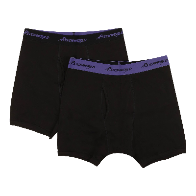Pre-owned Psychworld Logo Band Boxer Shorts (2 Pack) 'black/purple'