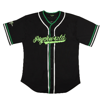 Pre-owned Psychworld Baseball Shirt 'black/green'