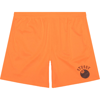 Pre-owned Stussy 8-ball Mesh Short 'orange'