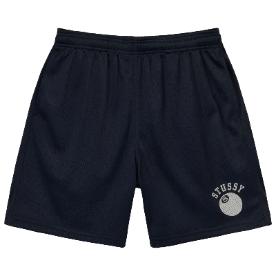 Pre-owned Stussy 8-ball Mesh Short 'navy' In Blue
