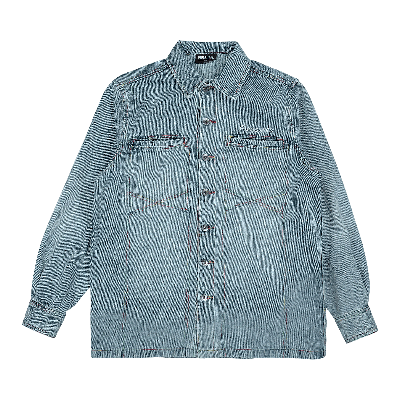 Pre-owned Pleasures Mentor Denim Work Jacket 'blue'