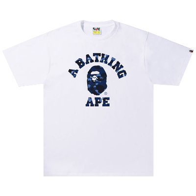 Pre-owned Bape Color Camo A College Tee 'white/navy'