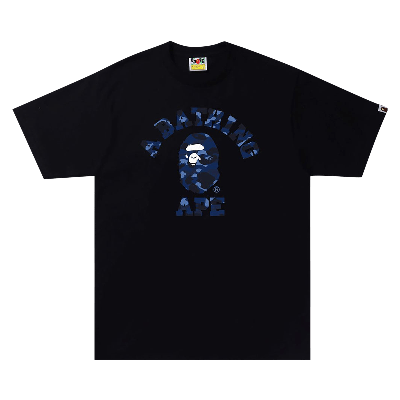 Pre-owned Bape Color Camo A College Tee 'black/navy'