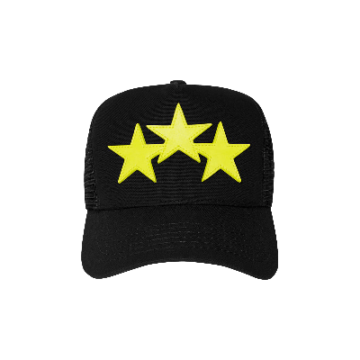 Pre-owned Amiri Three Star Trucker Hat 'black/lime'