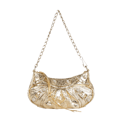 Pre-owned Balenciaga Le Cagole Mini Purse With Chain 'light Gold'