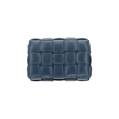 Pre-owned Bottega Veneta Padded Cassette 'deep Blue/gold'