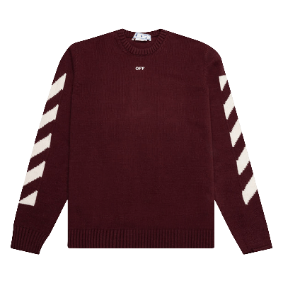 Pre-owned Off-white Diag Arrow Knit Crewneck 'barolo/white'