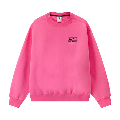 Pre-owned Stussy Nike X  Nrg Washed Fleece Crew 'lotus Pink'