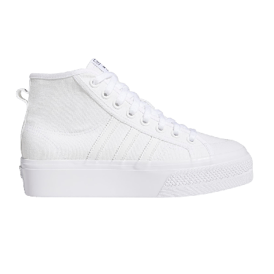 Pre-owned Adidas Originals Wmns Nizza Platform Mid 'triple White'