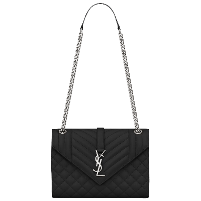 Pre-owned Saint Laurent Envelope Medium Chain Bag 'noir' In Black