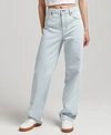 SUPERDRY WOMEN'S ORGANIC COTTON WIDE LEG JEANS LIGHT BLUE