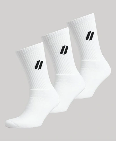 Superdry Men's Sport Coolmax Crew Socks White / White Multipack - Size: M/l  | ModeSens