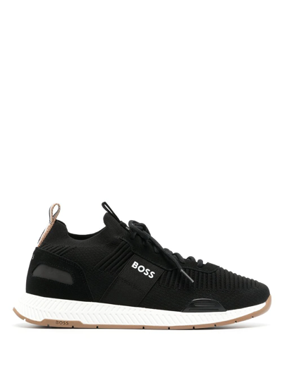 Hugo Boss Titanium Runn Knsta Trainers In Black