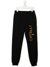 Roberto Cavalli Logo-print Track Trousers In Black