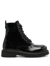 KENZO LOGO-EMBOSSED LACE-UP BOOTS