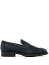 TOD'S ALMOND TOE SUEDE LOAFERS