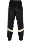 HACULLA EMBROIDERED-LOGO DROP-CROTCH TROUSERS