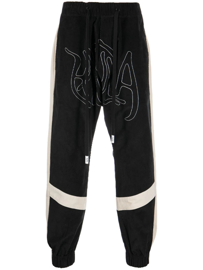 Haculla Embroidered-logo Drop-crotch Trousers In Black