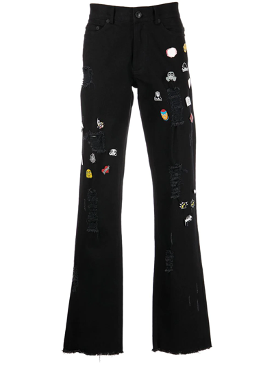 Haculla Decorative Pin-detail Distressed Jeans In Black