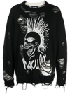 Haculla Distressed Wool Punk Sweater In Black