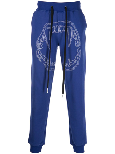 Haculla Fang Lips-print Track Trousers In Blue