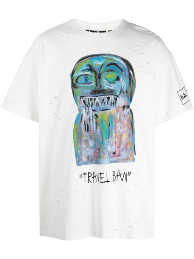 Haculla Graphic-print Distressed-effect T-shirt In White