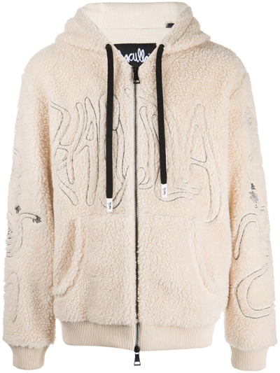 Haculla Faux-shearling Zip-up Hoodie In Neutrals