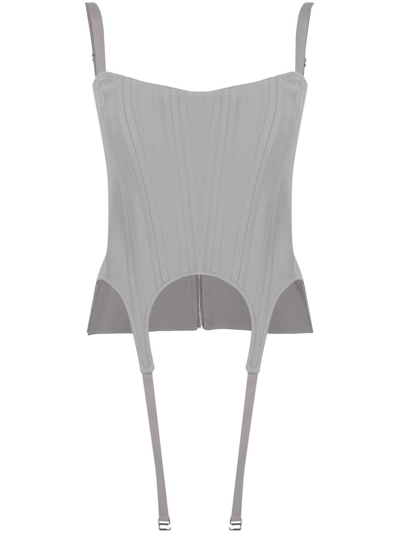 Dion Lee Arch Longline Corset Top In Green