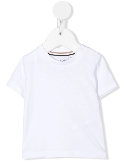 Bosswear Babies' Crew Neck Short-sleeved T-shirt In Weiss