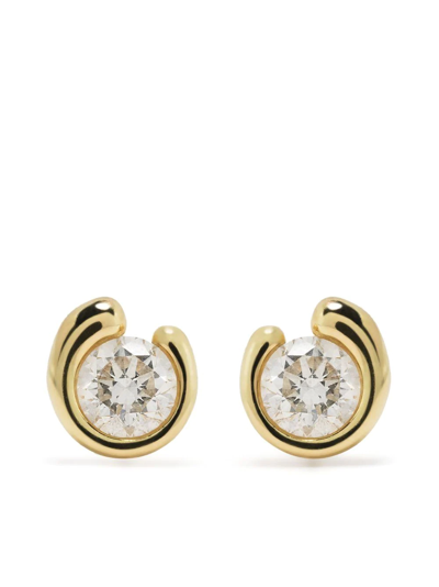 Georg Jensen 18kt Yellow Gold Mercy Diamond Stud Earrings
