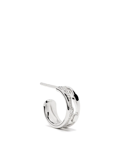 Georg Jensen 18kt White Gold Fusion Open Diamond Earring In Silver