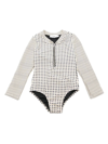Amir Slama Spot-print Long-sleeve Swimsuit In Neutrals