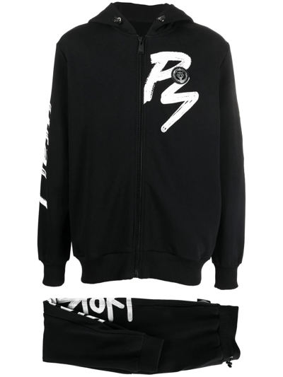 Plein Sport Tiger Motif Tracksuit In Black