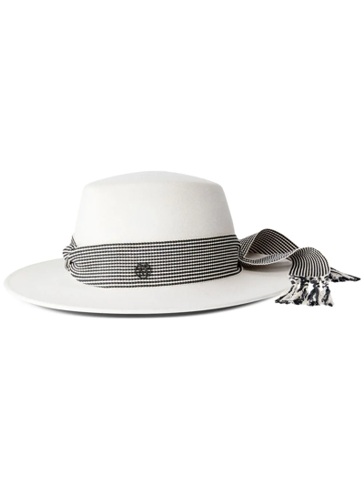 Maison Michel White Kyra Felt Fedora Hat