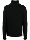 Ralph Lauren Black Ribbed Turtleneck In Black