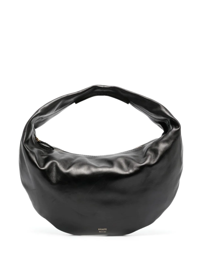 Khaite Olivia Leather Shoulder Bag In Black